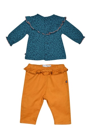 Tunique et pantalon Isore Bleu canard et moutarde