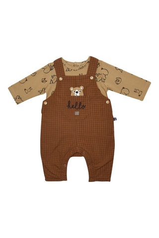 T-shirt et salopette Ivan Marron