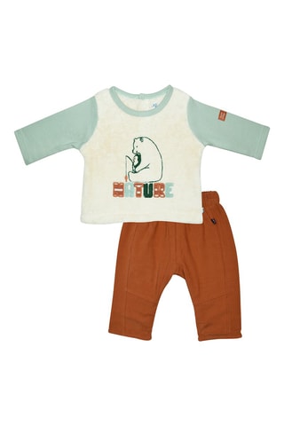 Sweat et pantalon Ivon Ecru et camel