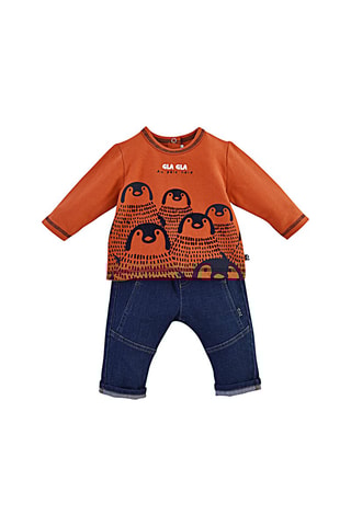 T-shirt et jean - Marron