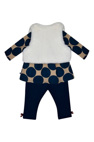 Pantalon, t-shirt et gilet - Bleu marine et beige