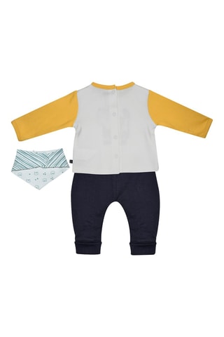 Pantalon, t-shirt et bavoir bandana - Anthracite et blanc