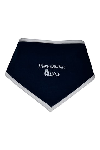 Pantalon, t-shirt et bavoir bandana - Beige et bleu marine
