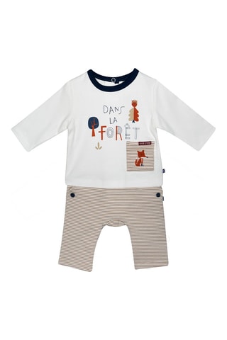 Pantalon et t-shirt - Blanc et beige