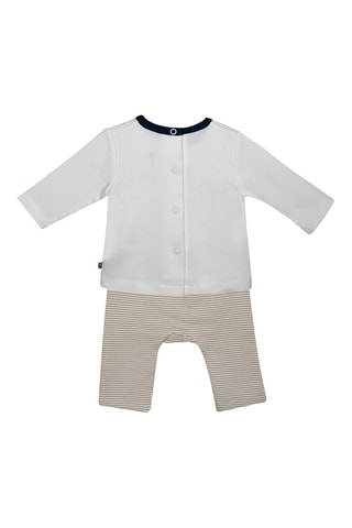Pantalon et t-shirt - Blanc et beige