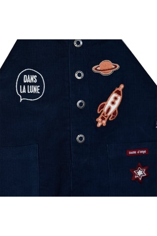 Salopette et t-shirt - Bleu marine et blanc