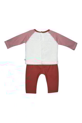 T-shirt et pantalon - Blanc et rouge brique