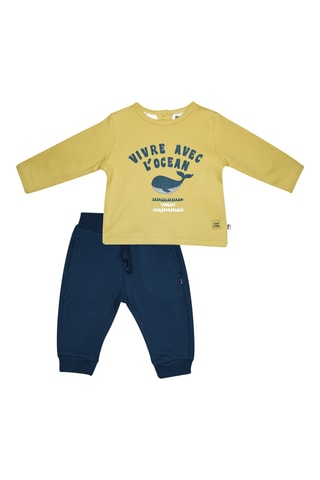 T-shirt et pantalon - Jaune et bleu marine