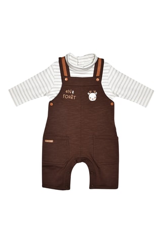 Salopette et t-shirt - Marron