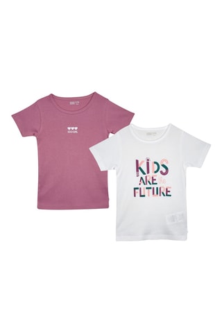 2 t-shirts - Blanc et vieux rose