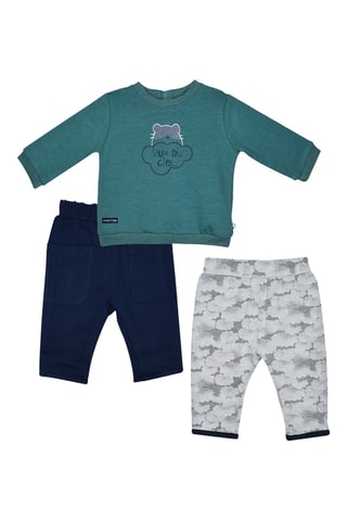 Sweat et pantalon réversible - Vert et bleu marine