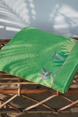 Toalha de mãos Folie Equatoriale - Verde-esmeralda - 50 x 90 cm
