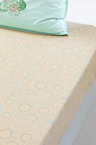 Drap-housse Rêves de nymphéas - Vert d'eau