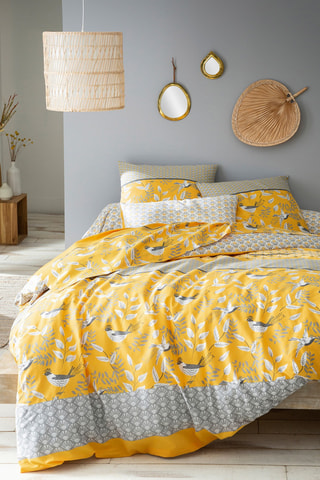 Housse de couette réversible Joyeuse Mélodie - Jaune