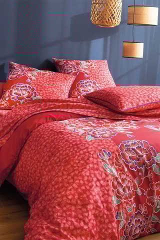 Housse de couette réversible Fleurs Divines - Rouge