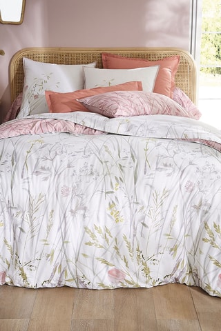 Housse de couette réversible Rouge Poète - Blanc