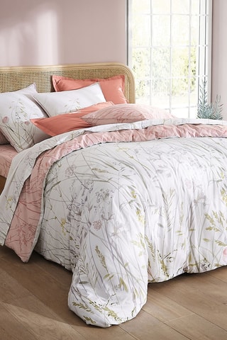 Housse de couette réversible Rouge Poète - Blanc