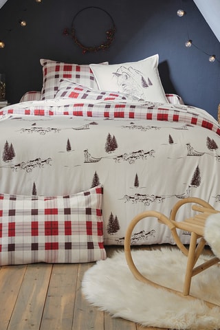 Housse de couette réversible Randonnée nordique - Blanc