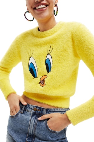 Pull Titi Titi et Grosminet Lonney Tunes Jaune