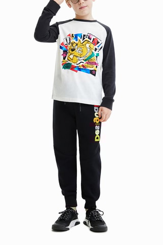 T-shirt regular Taz Looney Tunes - Blanc