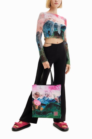 Tote-bag - Rose et bleu