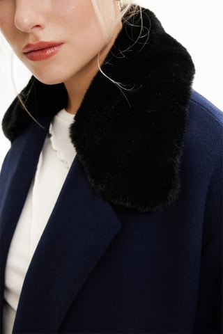 Manteau regular en laine - Bleu