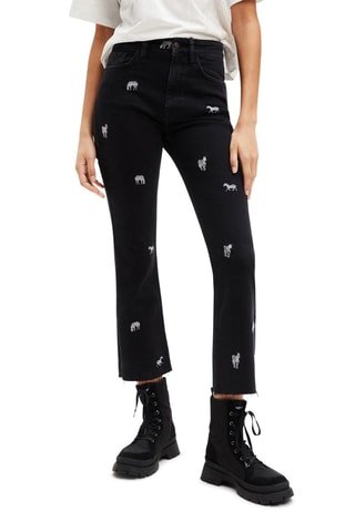 Jean flare 7/8 taille haute - Noir