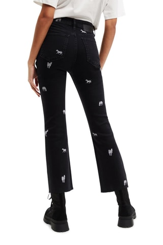 Jean flare 7/8 taille haute - Noir