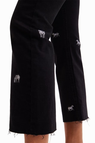 Jean flare 7/8 taille haute - Noir