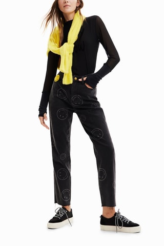 Jean mom taille haute - Anthracite