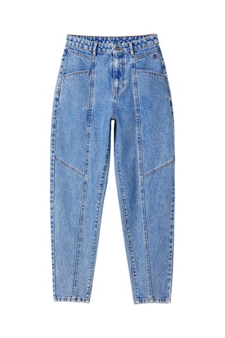Jean mom taille haute - Bleu