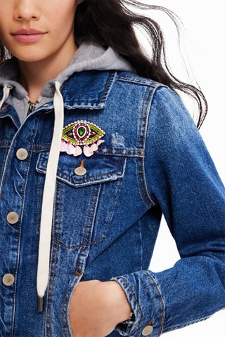 Veste en jean trompe-l’œil - Bleu marine