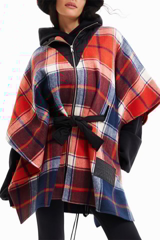 Poncho à capuche - Rouge