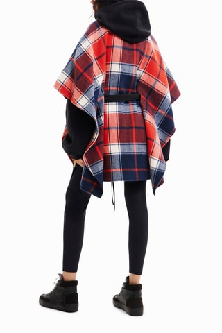 Poncho à capuche - Rouge