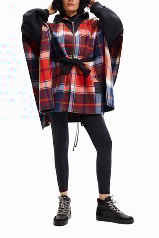 Poncho à capuche - Rouge