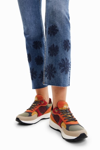 Jean flare cropped taille haute - Bleu