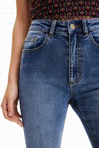 Jean flare cropped taille haute - Bleu