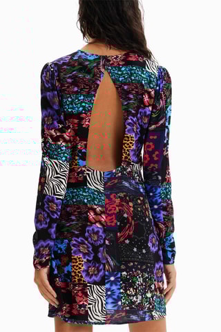 Robe droite Bleu et rouge
