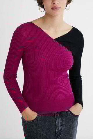 2 t-shirts asymétriques Rose et noir