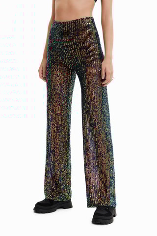Pantalon wide legs - Doré