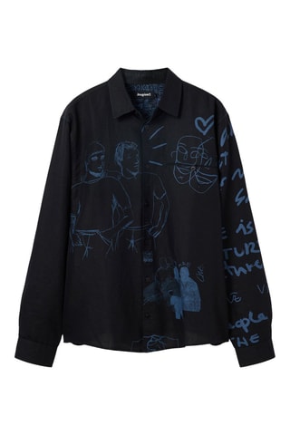 Chemise en lin - Noir
