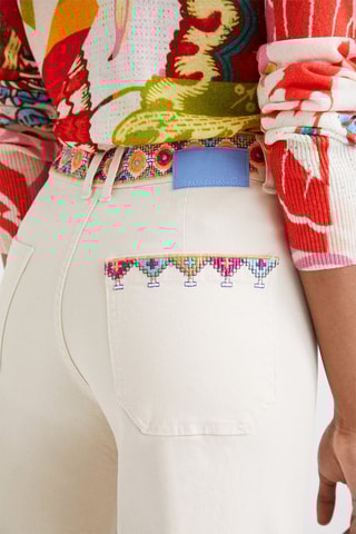 Pantalon wide legs Ecru
