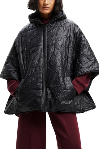 Poncho à capuche Noir