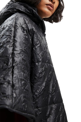 Poncho à capuche Noir