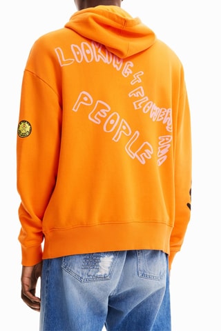 Sweat oversize à capuche - Orange