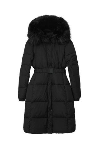 Doudoune regular à capuche - Noir