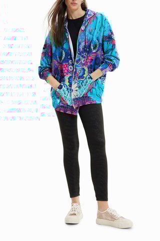 Sweat oversize à capuche - Turquoise