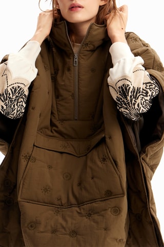 Poncho à capuche - Marron