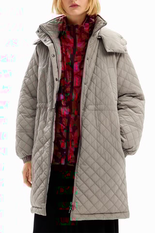Manteau regular à capuche - Gris