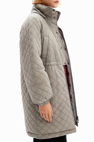 Manteau regular à capuche - Gris